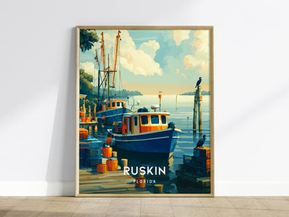 Ruskin, Florida Poster | Waterfront Sunsets & Mangrove Charm Wall Art — framed wall art