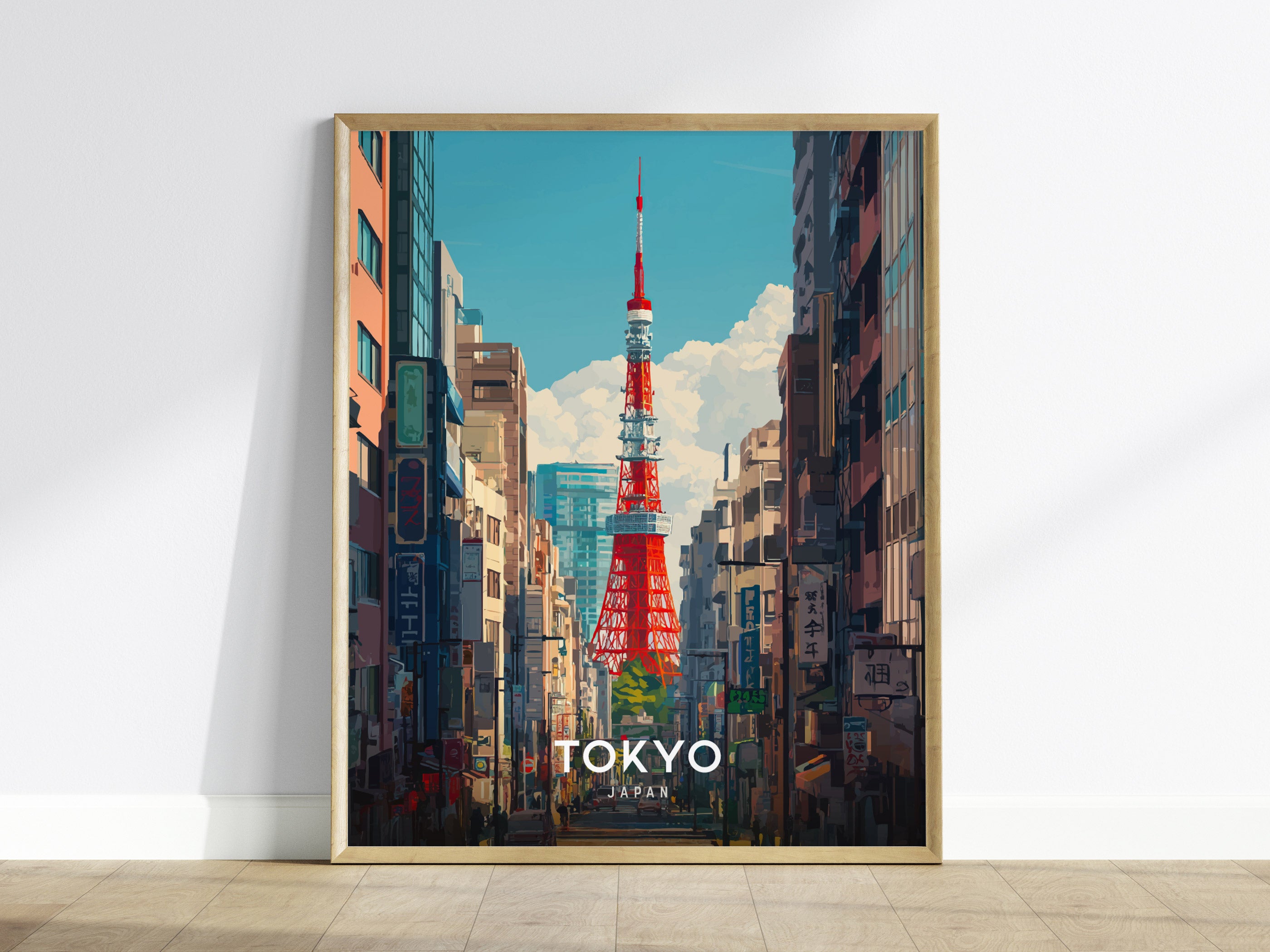 Tokyo Cityscape Poster | Bold Japan Skyline Wall Art Print | Swell