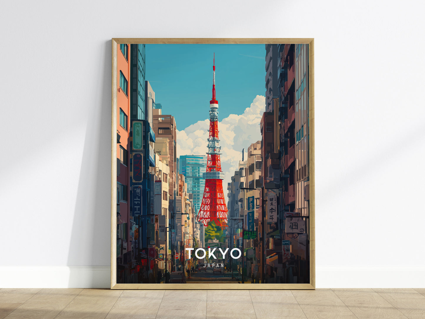 Tokyo Cityscape Poster | Bold Japan Skyline Wall Art Print