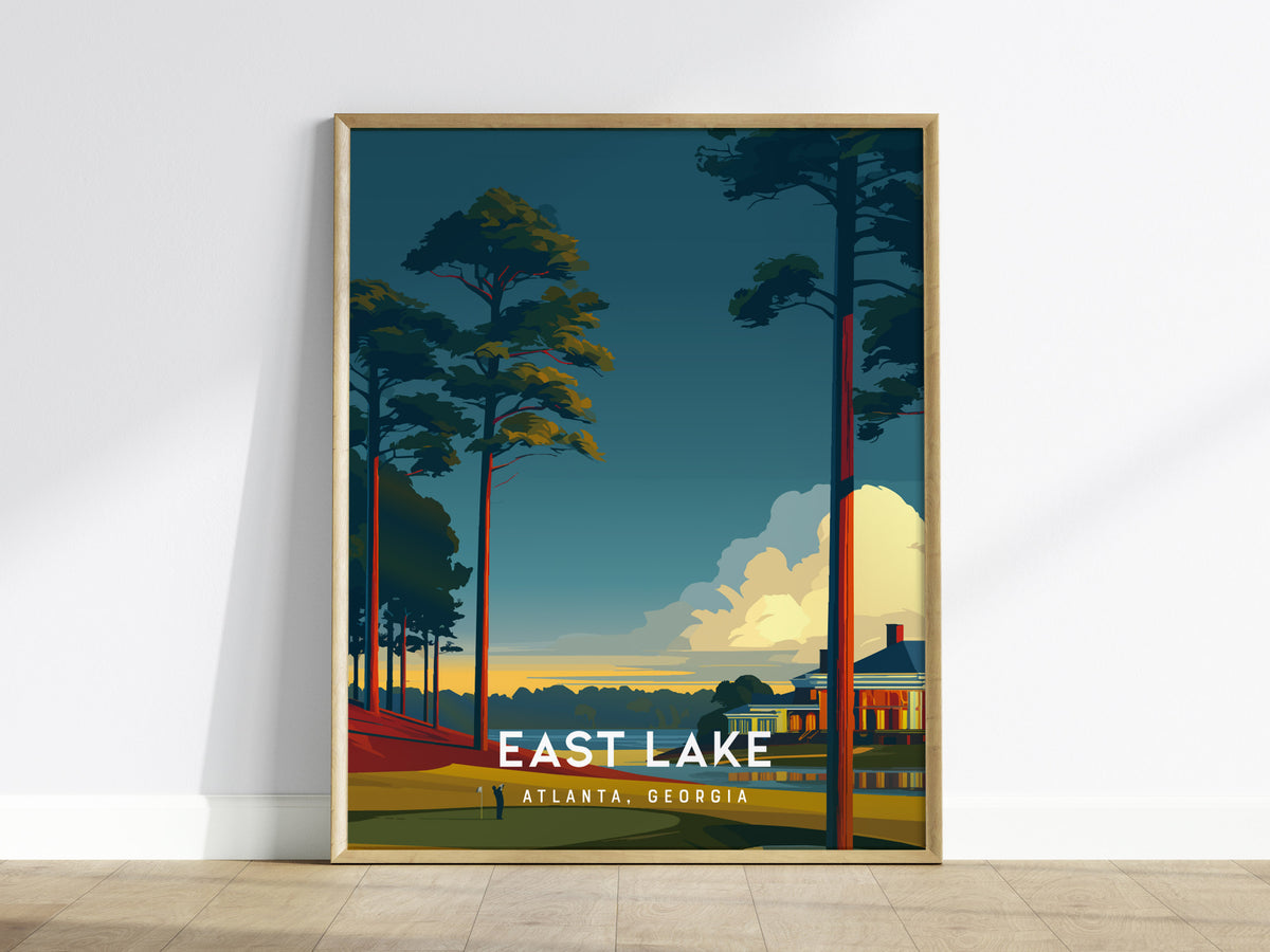 East Lake Golf Club, Atlanta, Georgia Poster | Iconic Fairways & Clubhouse Wall Art — framed wall art