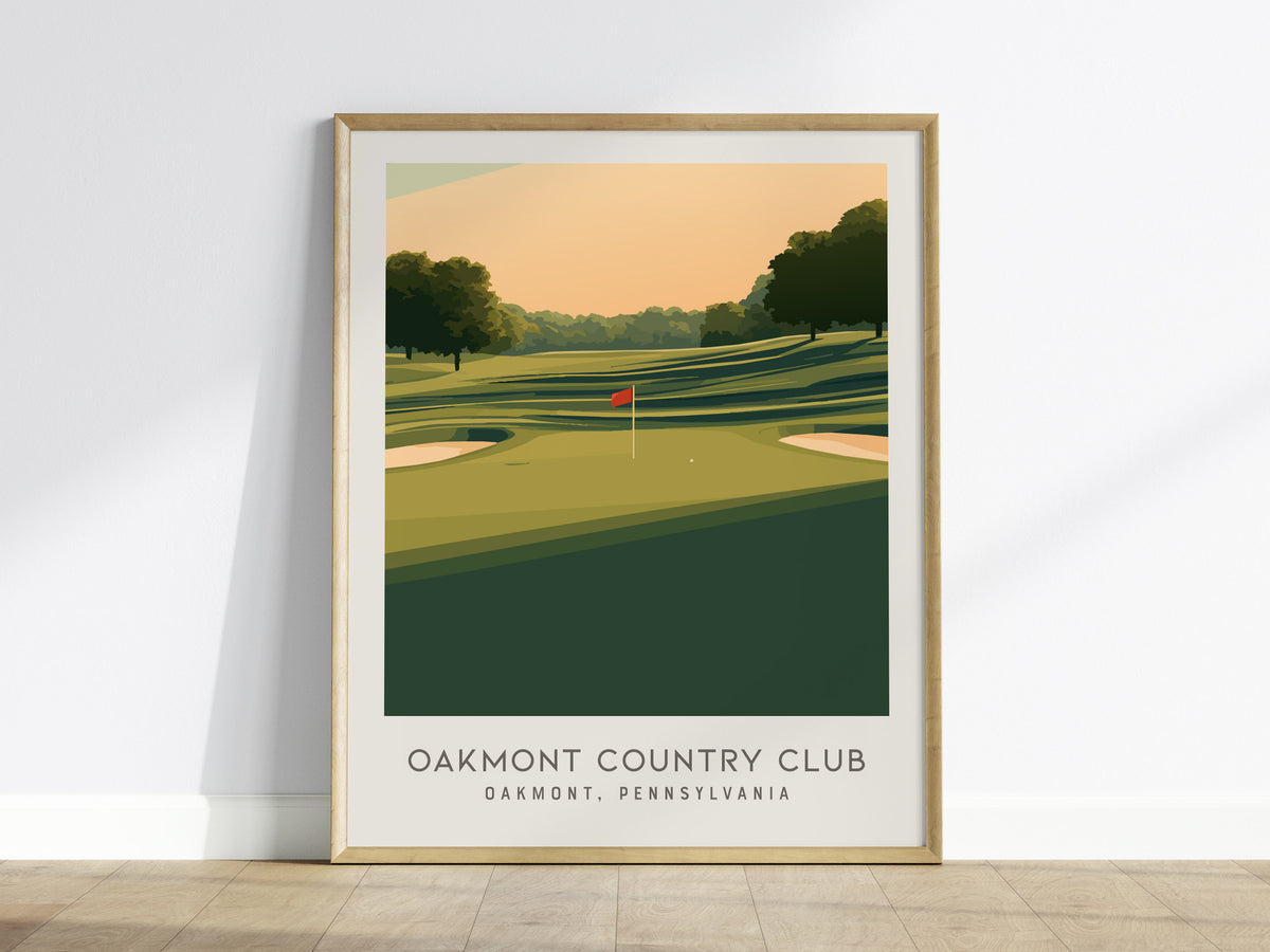 Oakmont Country Club Matte Border Poster | Oakmont, Pennsylvania Golf Course Print Wall Art — framed wall art