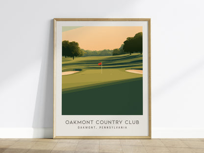 Oakmont Country Club Matte Border Poster | Oakmont, Pennsylvania Golf Course Print Wall Art — framed wall art