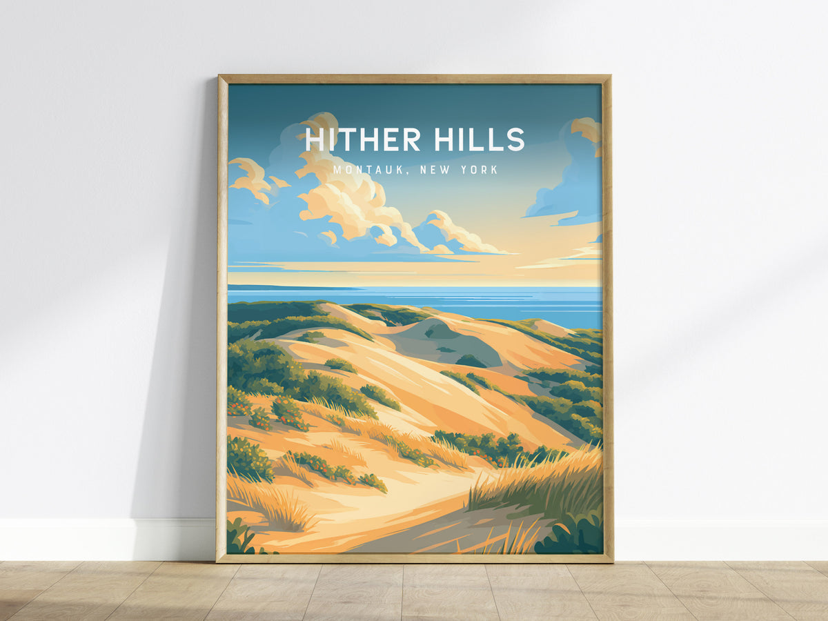 Hither Hills Poster | Montauk, New York Vacation Wall Art Framed or Unframed — framed wall art