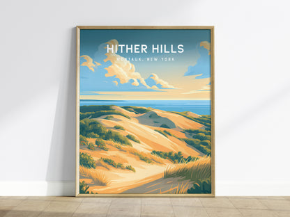 Hither Hills Poster | Montauk, New York Vacation Wall Art Framed or Unframed — framed wall art