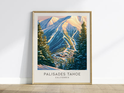 Palisades Tahoe Matte Border Poster | California Destination Print Travel Wall Art — framed wall art