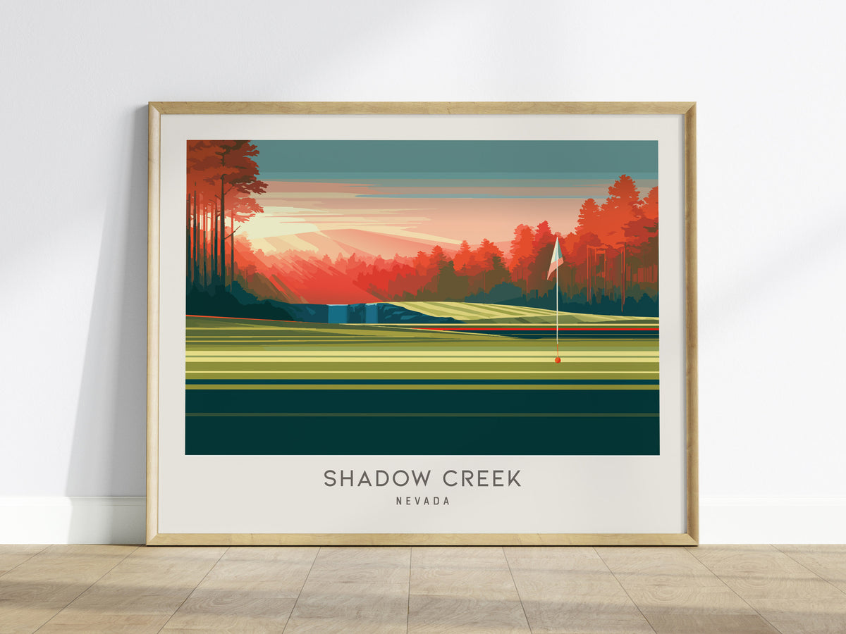 Shadow Creek Landscape Matte Border Poster | Nevada Framed or Unframed Golf Course Print — framed wall art