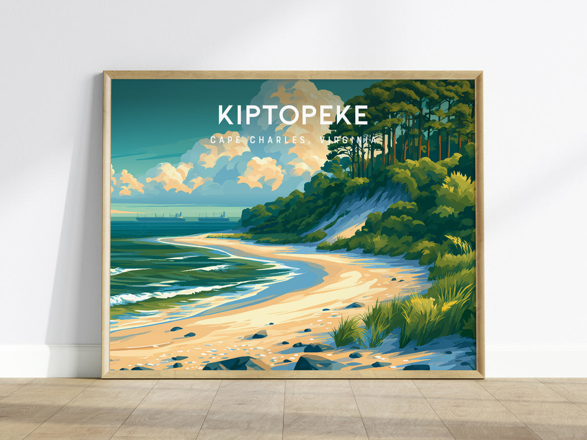 Kiptopeke Landscape Poster | Cape Charles, Virginia Vacation Wall Art — framed wall art