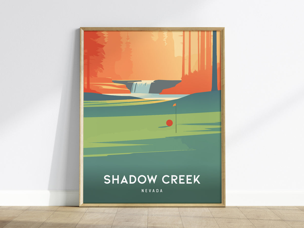 Shadow Creek, Nevada Poster | Desert Fairway Golf Course Print Wall Art — framed wall art