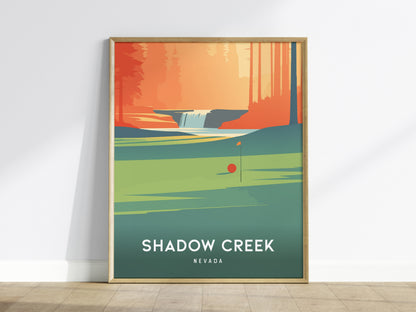 Shadow Creek, Nevada Poster | Desert Fairway Golf Course Print Wall Art — framed wall art