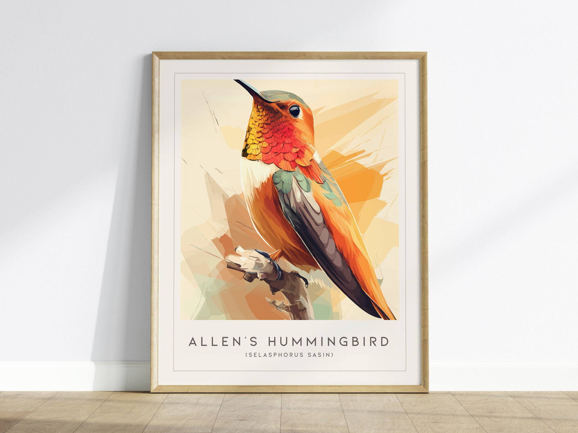 Allen's Hummingbird Poster | Jeweled Garden Pollinator Fine Wall Art — framed wall art