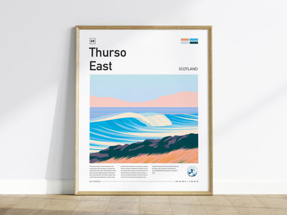 Thurso East, Scotland Poster | Highland Surf Destination Print Wall Art — framed wall art
