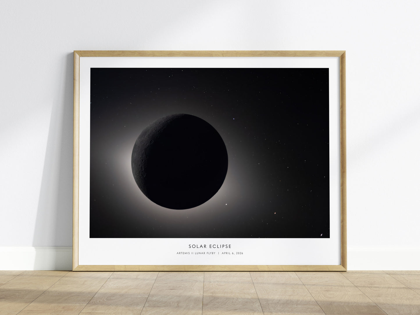 Solar Eclipse Poster | Landscape Artemis II Lunar Flyby NASA Astronomy Print Space Photography — framed wall art