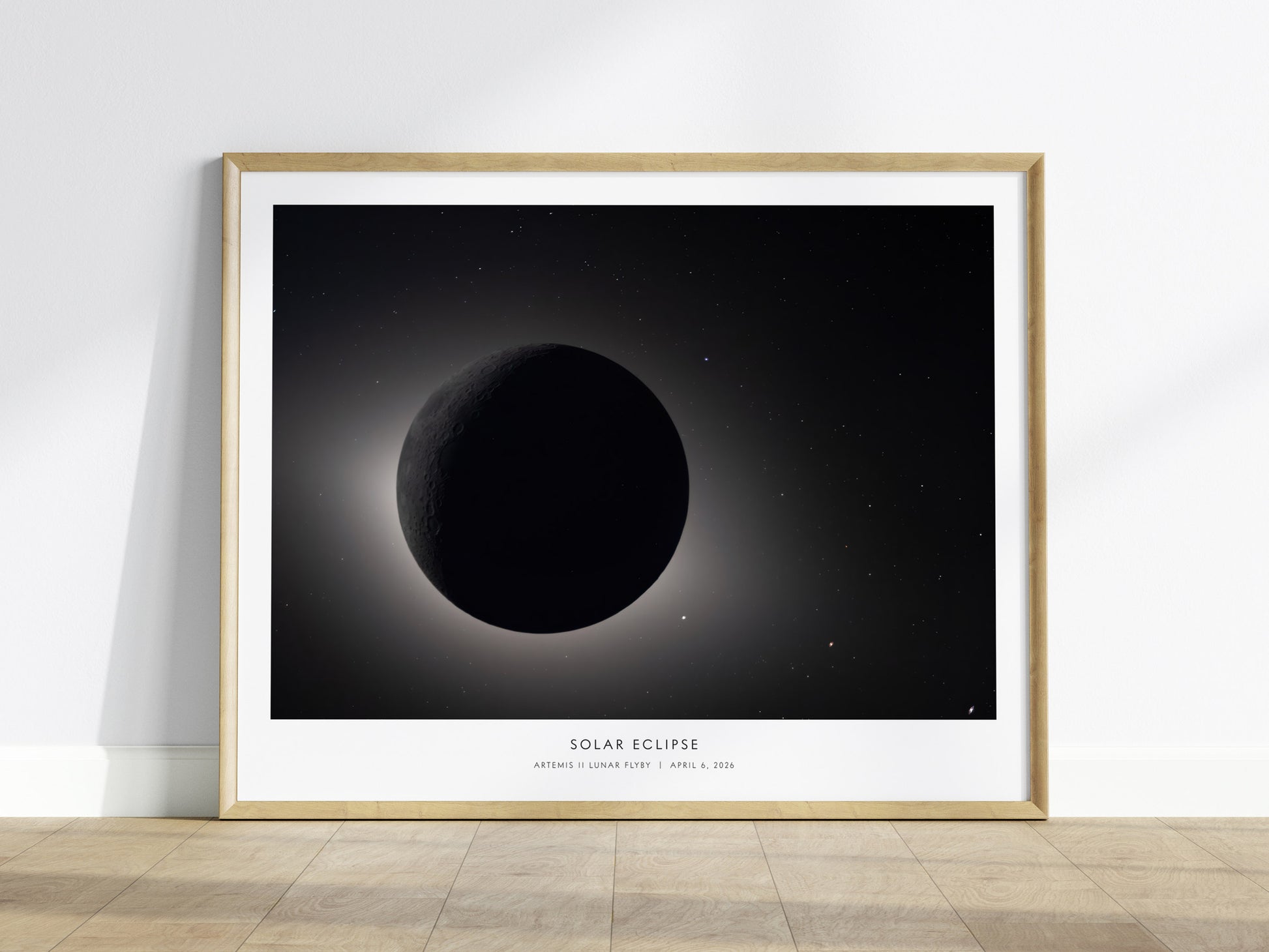Solar Eclipse Poster | Landscape Artemis II Lunar Flyby NASA Astronomy Print Space Photography — framed wall art