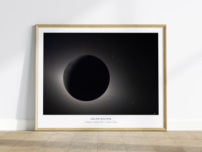 Solar Eclipse Poster | Landscape Artemis II Lunar Flyby NASA Astronomy Print Space Photography — framed wall art