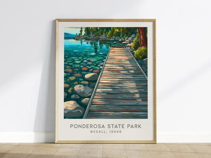 Ponderosa State Park Matte Border Poster | Mccall, Idaho Destination Print Travel Wall Art — framed wall art