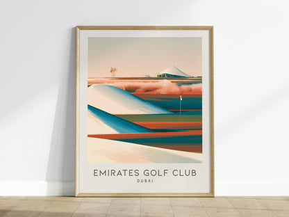 Emirates Golf Club Matte Border Poster | Dubai Golf Course Print & Country Club Decor — framed wall art