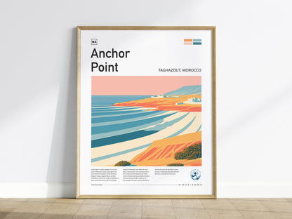 Anchor Point, Taghazout, Morocco Poster | Surf Wall Art & Coastal Vibes Print — framed wall art