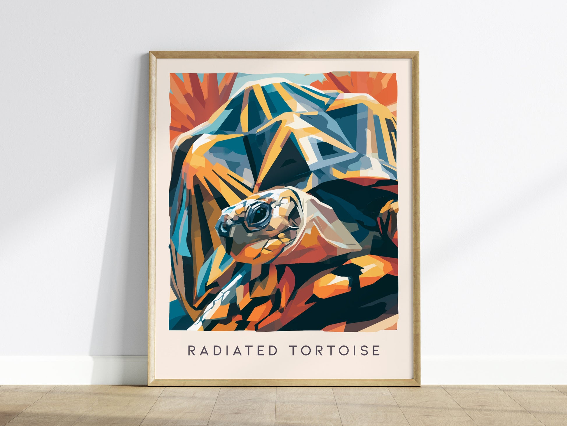 Radiated Tortoise Poster | Exotic Wildlife Portrait Fine Wall Art — framed wall art