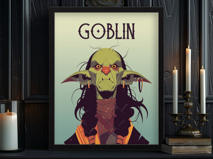 Goblin Poster | Fantasy Fan Kids Room Wall Art | Framed or Unframed