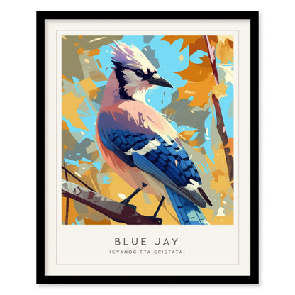 Blue Jay Songbird Modern Framed Wall Art | Cottagecore Minimalist Nature Wildlife Poster | Audubon Scientific Farm House Decor Print