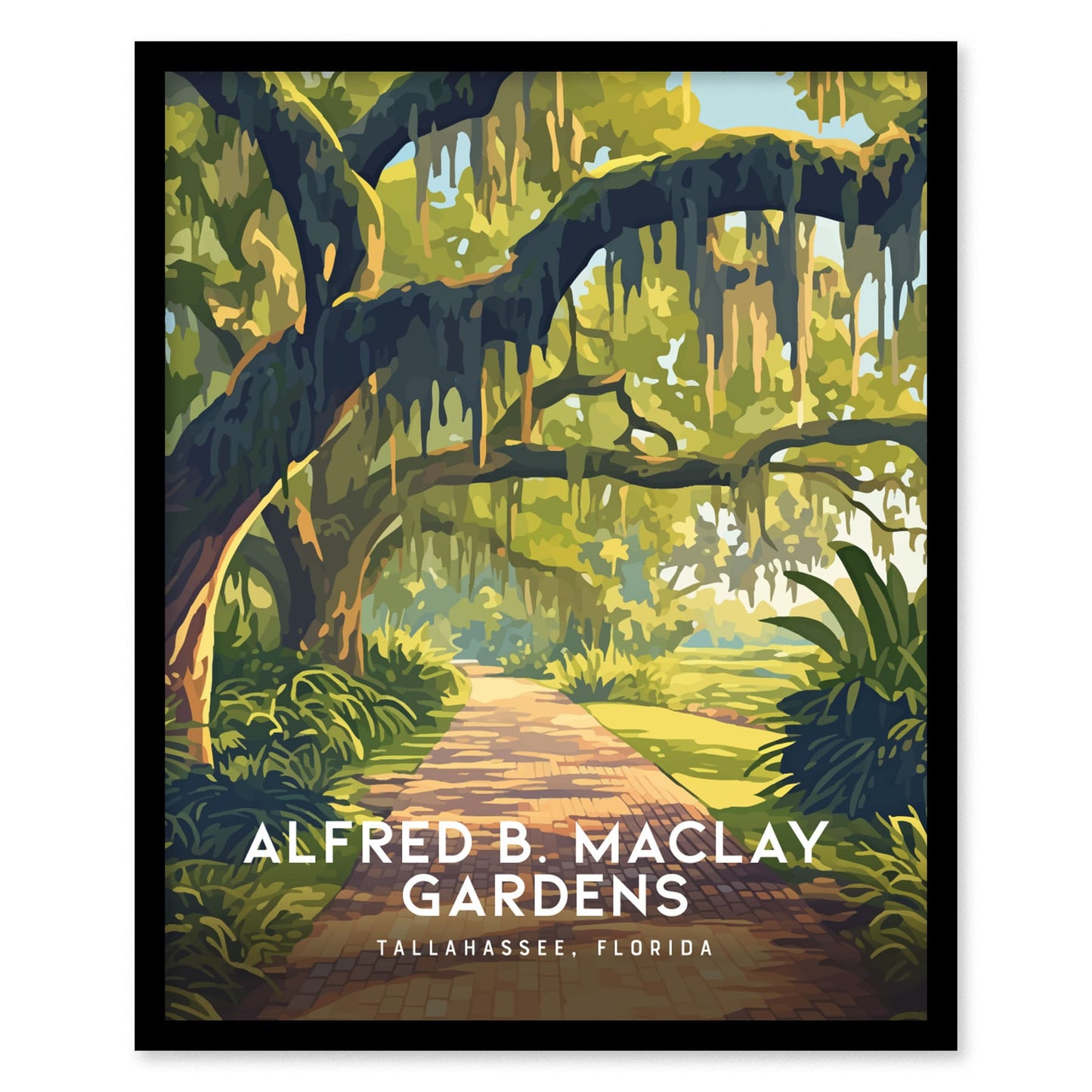 Tallahassee Florida Poster | Alfred B. Maclay Gardens Art Print | Perfect for Nature Lovers & Southern Decor