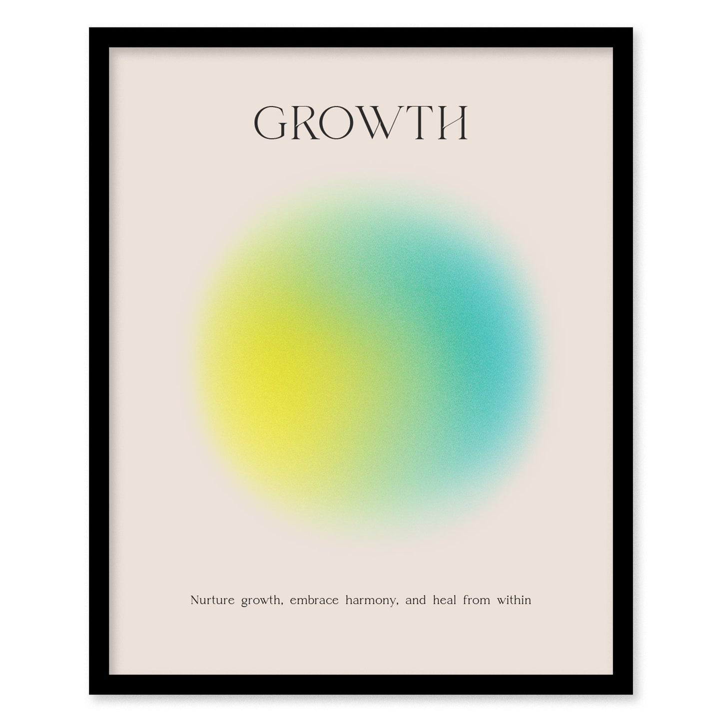 Growth Aura Poster | Minimalist Modern Typographic Wall Art