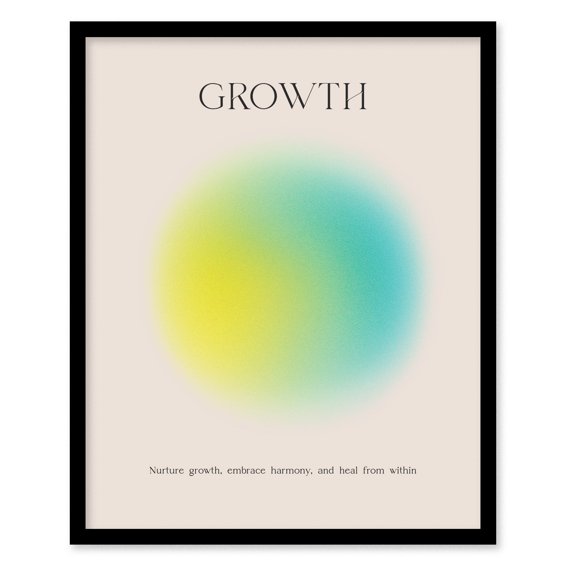 Growth Aura Poster | Minimalist Modern Typographic Wall Art