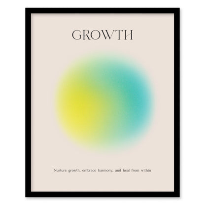 Growth Aura Poster | Minimalist Modern Typographic Wall Art