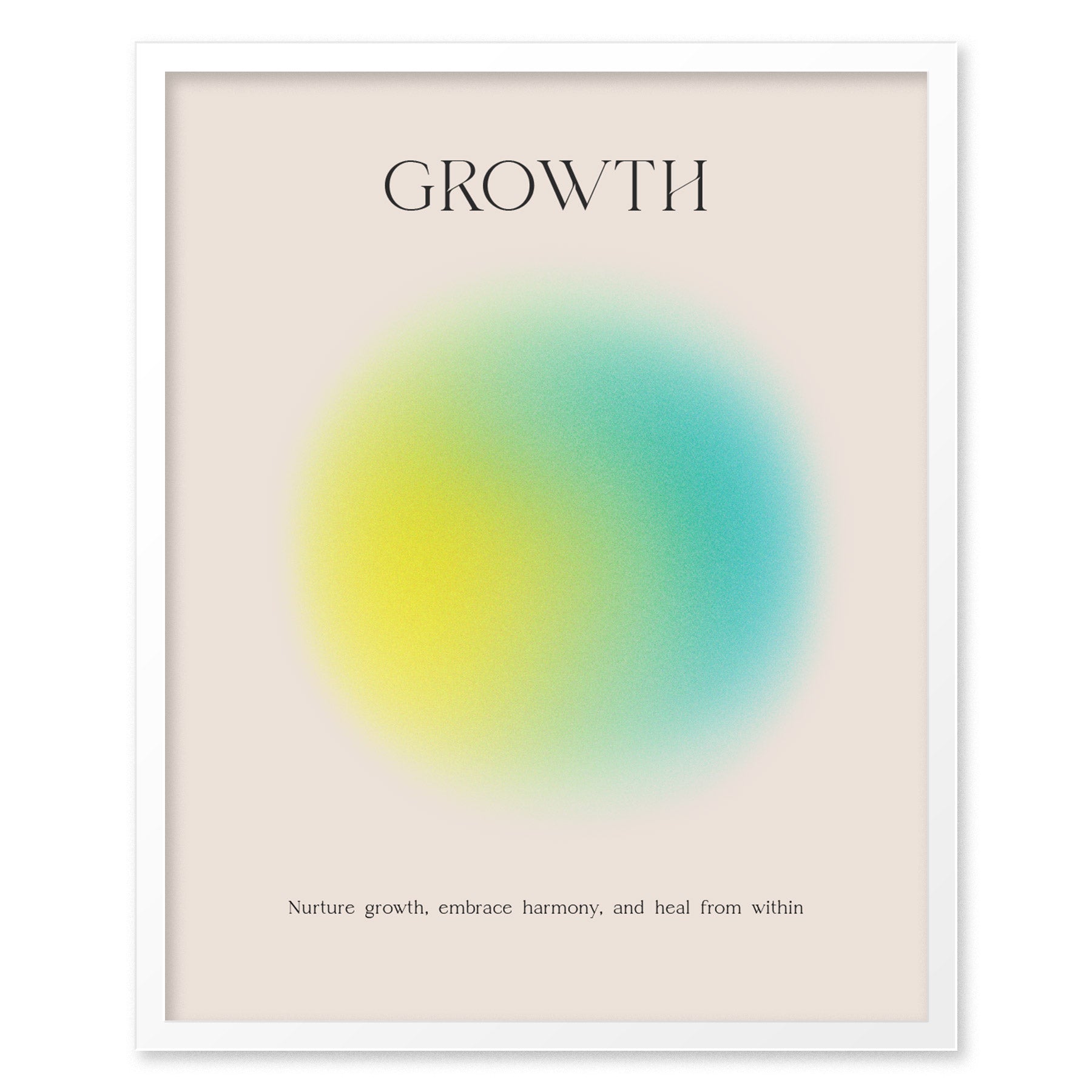 Growth Aura Poster | Minimalist Modern Typographic Wall Art