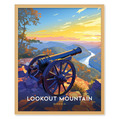 Lookout Mountain Poster | Scenic Georgia Sunset Art Print | Perfect for History Buffs & Nature Lovers