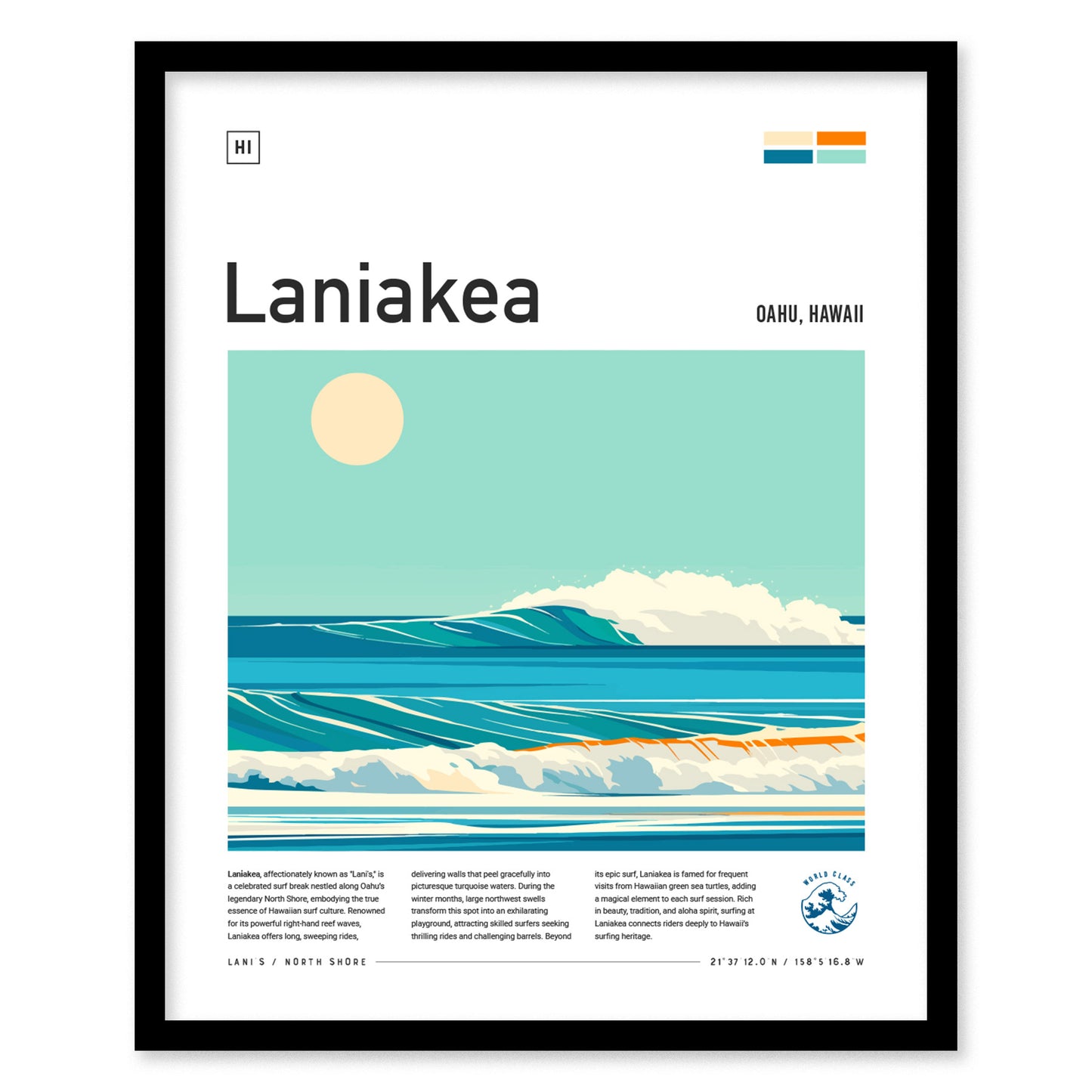 Laniakea North Shore Poster | Oahu Hawaii Surf Spot Wall Art