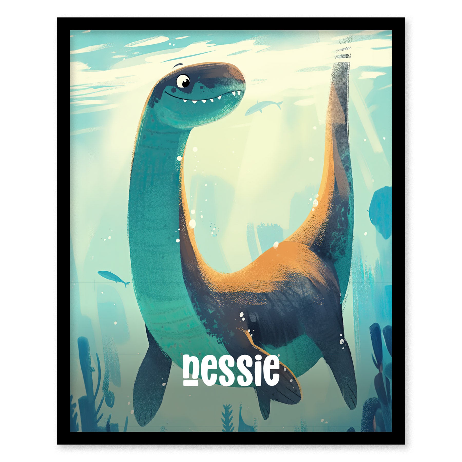 Nessie Poster | Cute Cryptid Loch Ness Wall Art Print