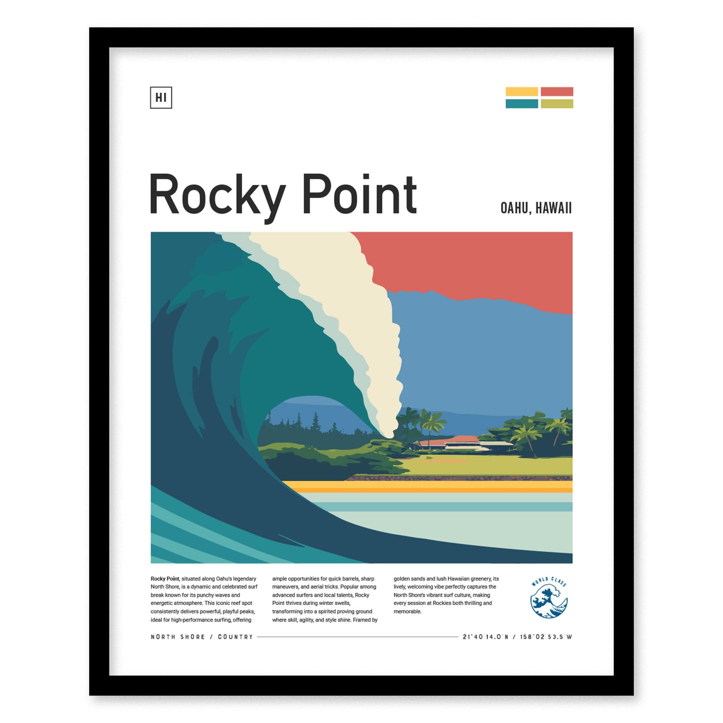 Rocky Point Surf Art | North Shore Oahu Hawaii Surfer Gift