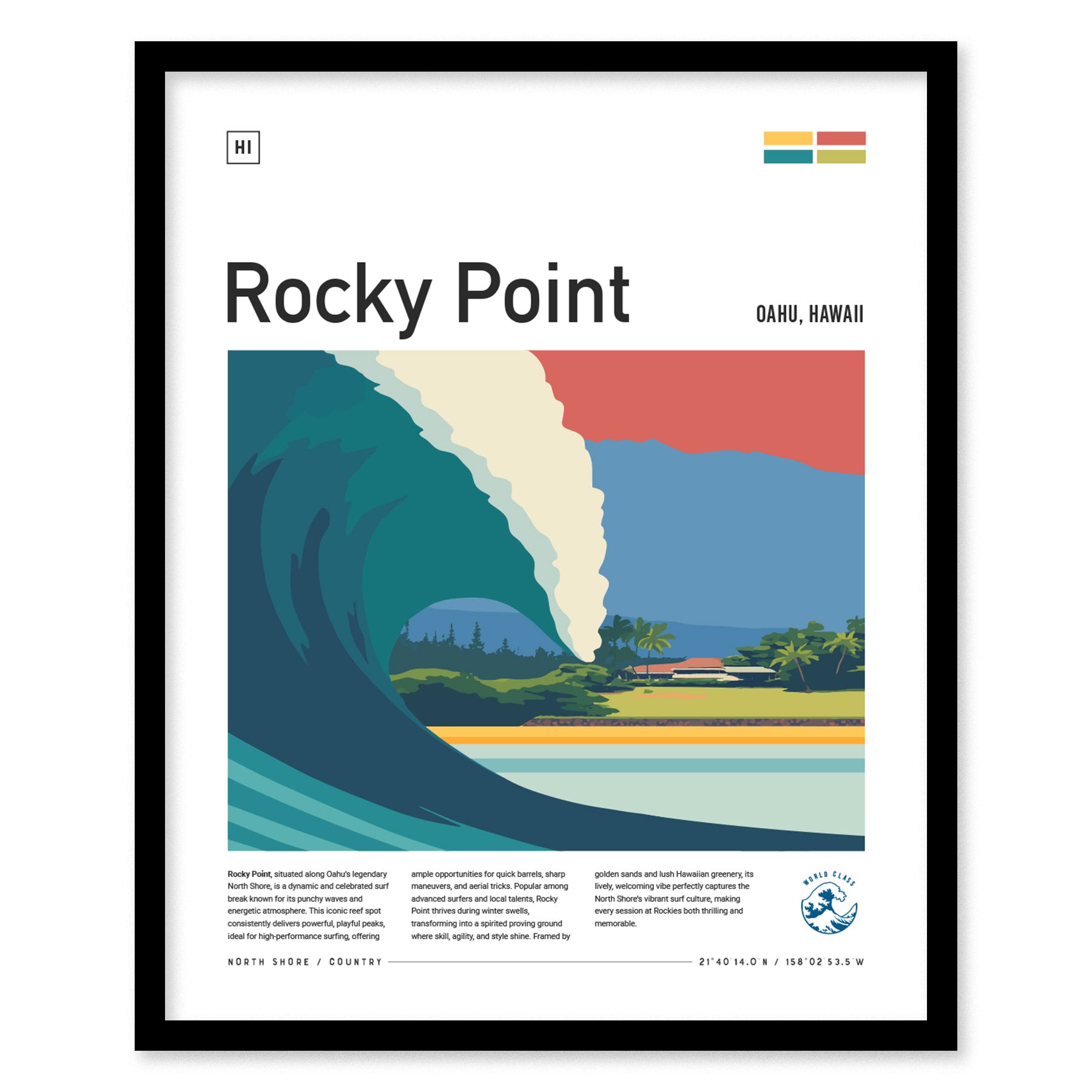 Rocky Point Surf Art | North Shore Oahu Hawaii Surfer Gift