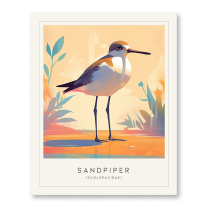 Sandpiper Beach Bird Lover Framed Poster | Audubon Wildlife Wall Art | Island Life Decor Sanderling Ocean Cottage Cozy Print