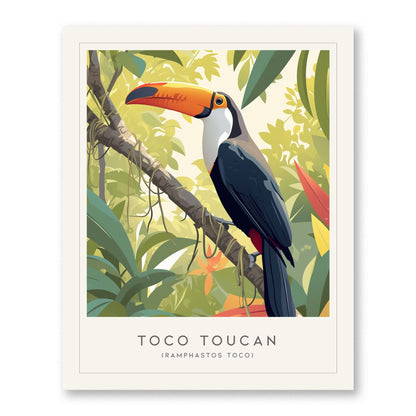 Toco Toucan Framed Poster | Tropical Bird Lover Modern Wall Art | South America Nature Print | Rainforest Decor