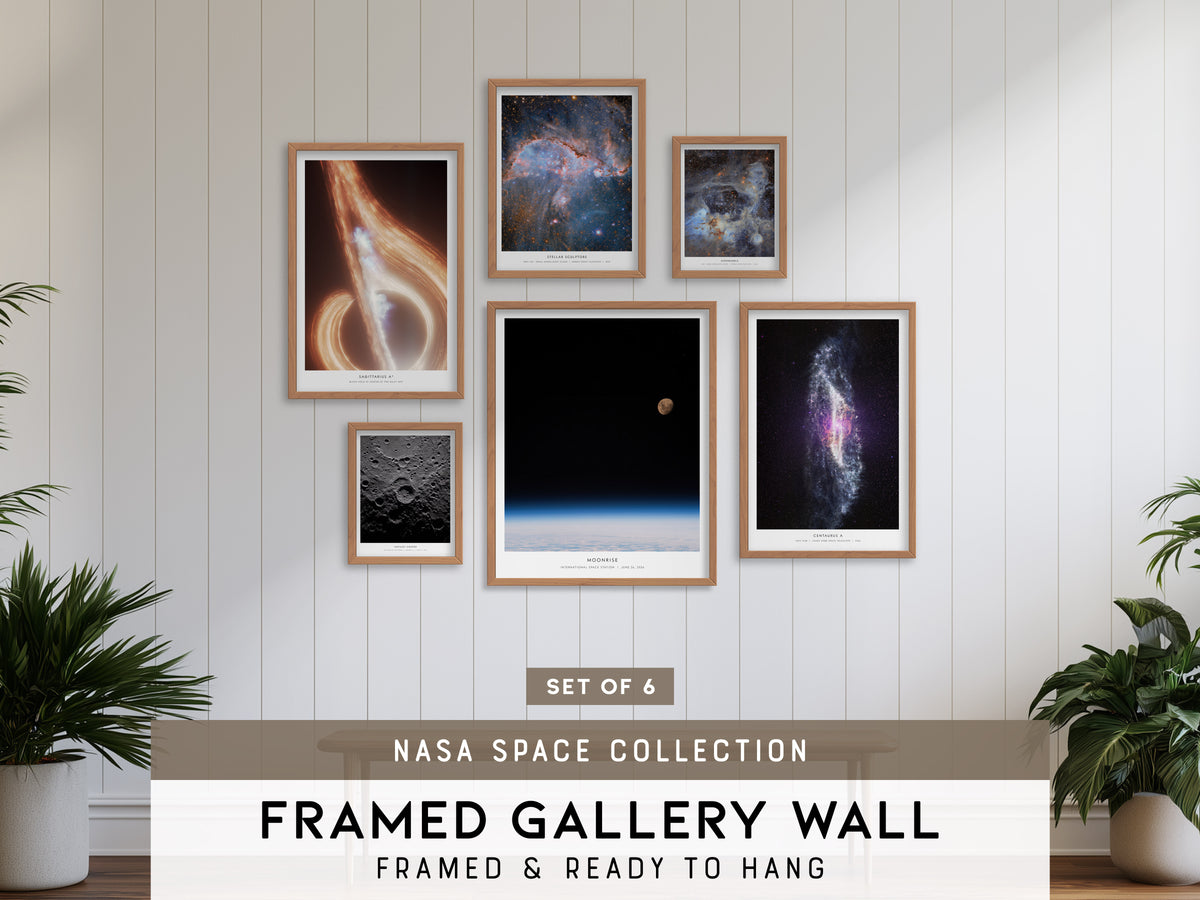 NASA Space Collection Gallery Wall | Set of 6 | Curated Gallery Wall Art Bundle