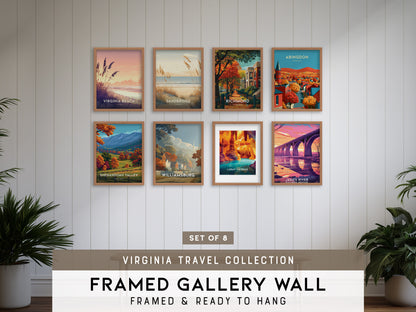 Virginia Gallery Wall | Williamsburg & Luray Caverns | Set of 8 Matching Framed Prints