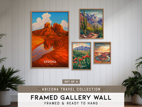 Arizona Travel Gallery Wall | Set of 4 | Travel Art Prints | Living Room Decor