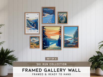 Ski Run Collection | Gallery Wall Set of 6 | Framed Wall Decor | Wall Art Bundle