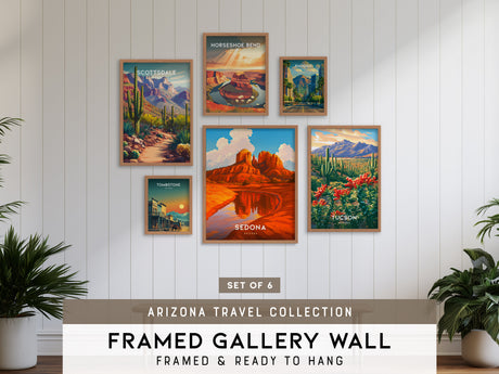 Arizona Travel Gallery Wall | Set of 6 | Travel Art Prints | Mixed Size Frames