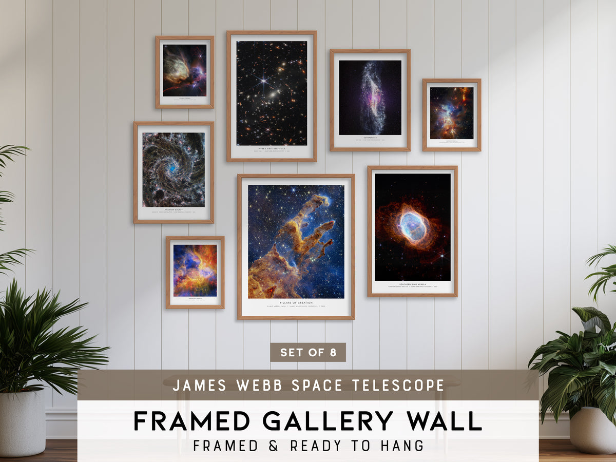 James Webb Space Telescope Gallery Wall | Set of 8 | Space Art Prints | Large Wall Set