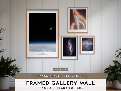 NASA Space Collection Gallery Wall | Set of 4 | Framed Print Set & Ready to Hang Wall Decor