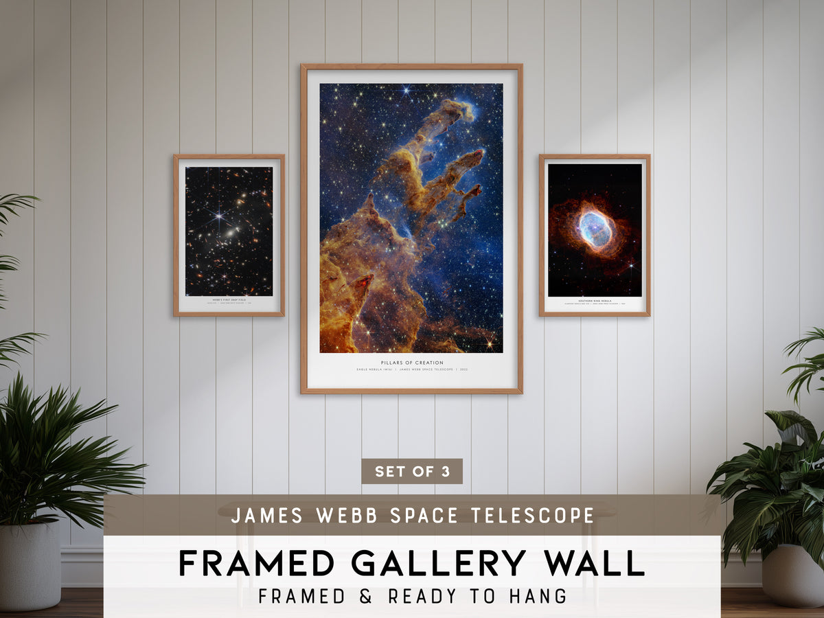James Webb Space Telescope Gallery Wall | Set of 3 | Space Art Prints | Housewarming Gift