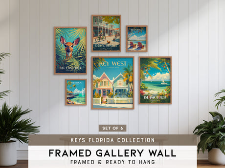 Keys Florida Gallery Wall | Set of 6 | Art Print Set | Mixed Size Frames