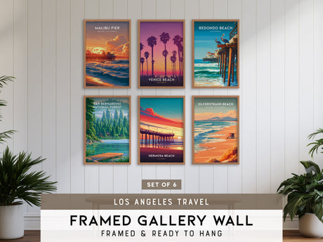 Los Angeles Travel Gallery Wall | Set of 6 | Travel Art Prints | Gallery Wall Kit