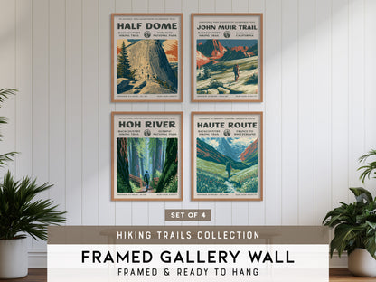 Hiking Trails Collection | Gallery Wall Set of 4 | Matching Print Set | Framed Wall Decor