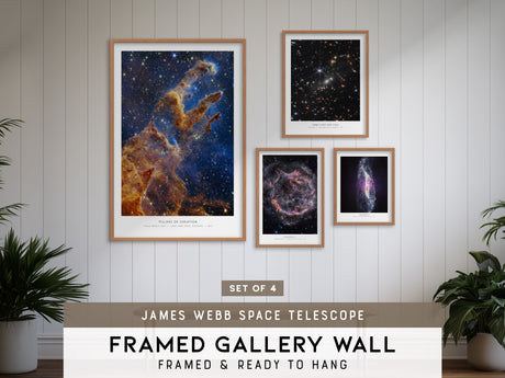 James Webb Space Telescope Gallery Wall | Set of 4 | Space Art Prints | Living Room Decor