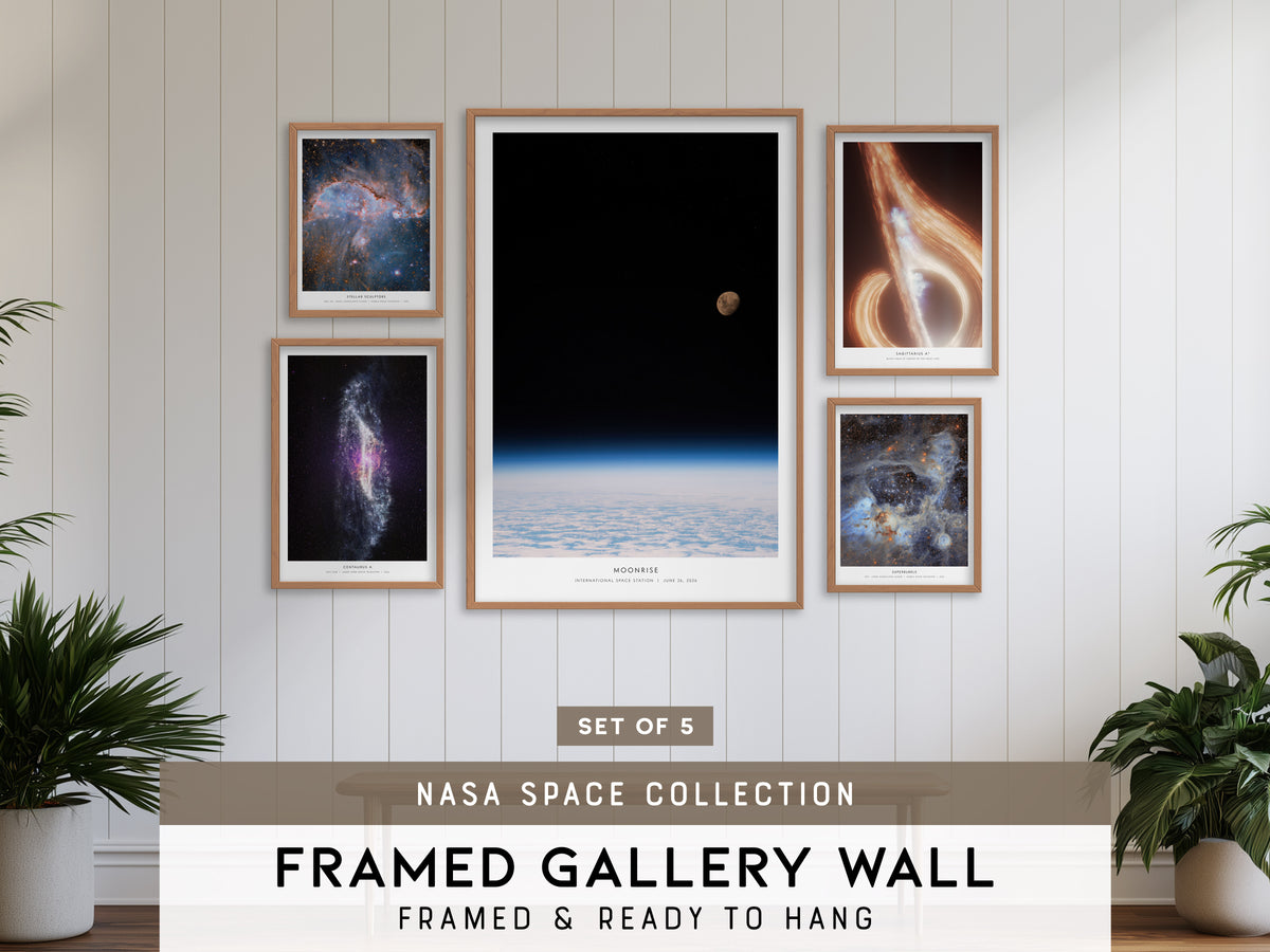 NASA Space Collection Gallery Wall | Set of 5 | Art Print Bundle & Framed Wall Decor