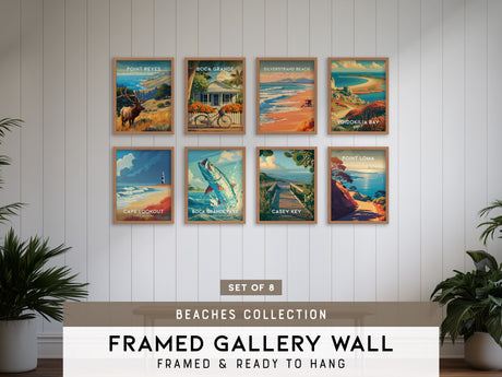 Beaches Collection Gallery Wall | Set of 8 | Wall Art Collection | Coastal Poster Set